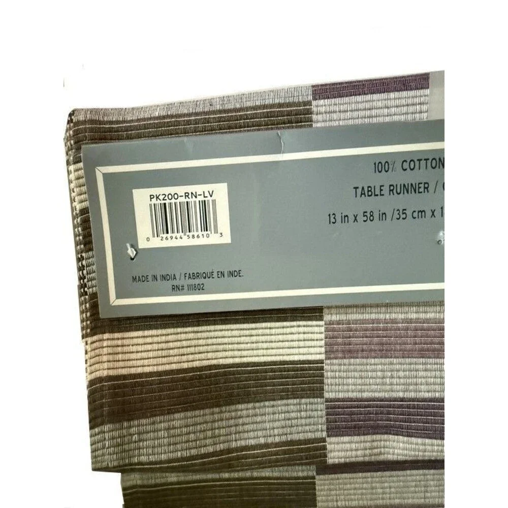 Prime Kitchen Table Runner Purple Green Gray Subway Tile Look 13x58